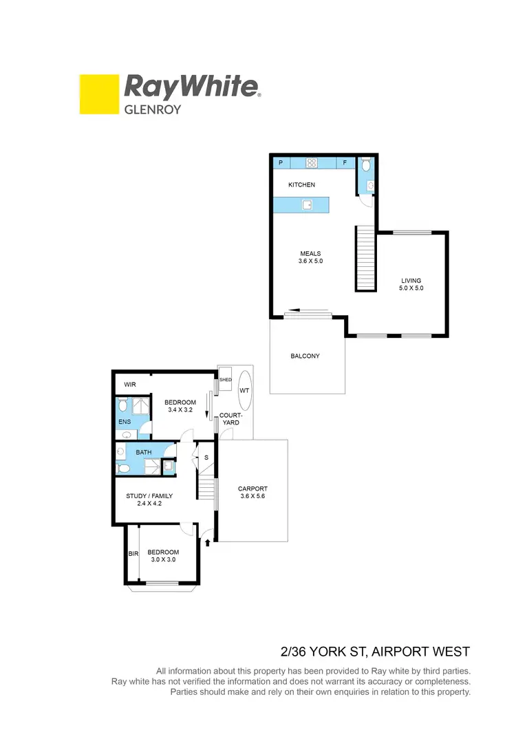 Floorplan of Homely townhouse listing, 2/36 York Street, Airport West VIC 3042