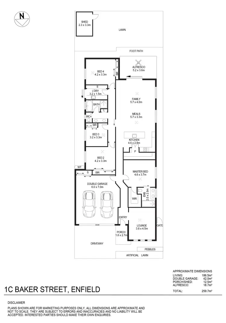 Floorplan of Homely house listing, 1C Baker Street, Enfield SA 5085