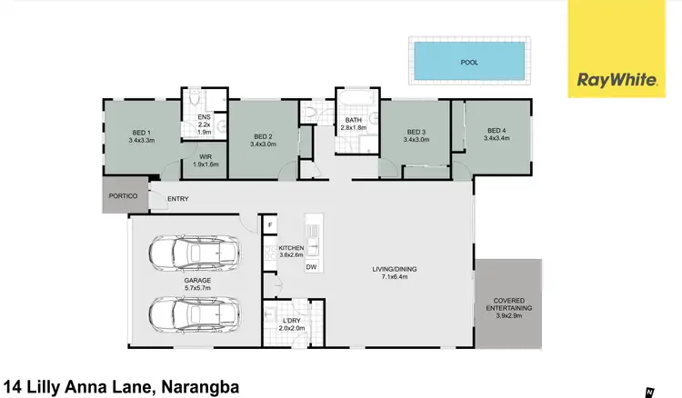 Floorplan of Homely house listing, 14 Lilly Anna Lane, Narangba QLD 4504