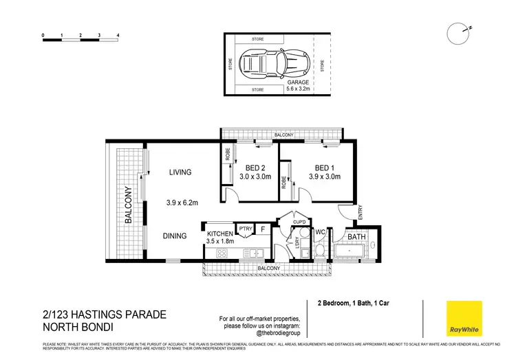 Floorplan of Homely apartment listing, 2/123 Hastings Parade, Bondi Beach NSW 2026