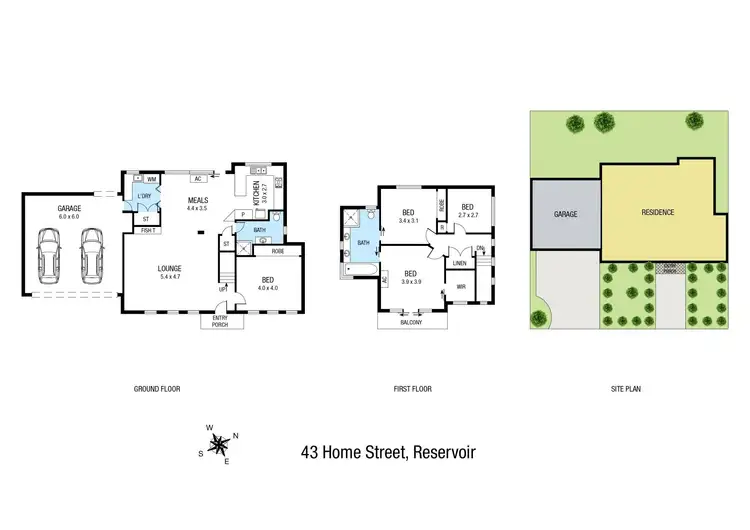 Floorplan of Homely house listing, 43 Home Street, Reservoir VIC 3073