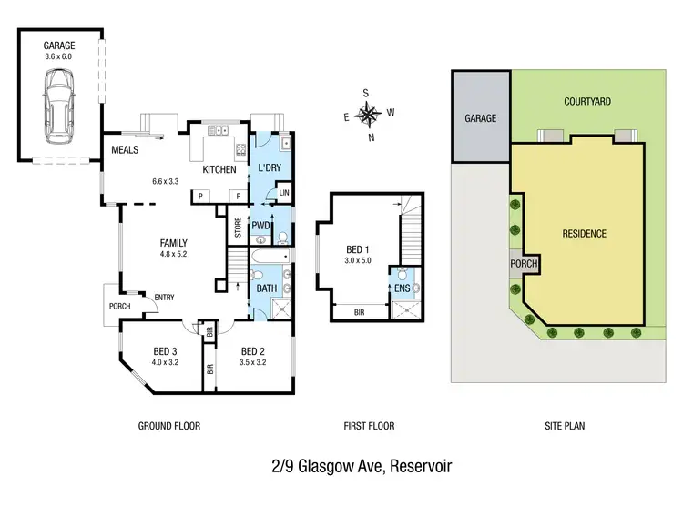 Floorplan of Homely townhouse listing, 2/9 Glasgow Avenue, Reservoir VIC 3073