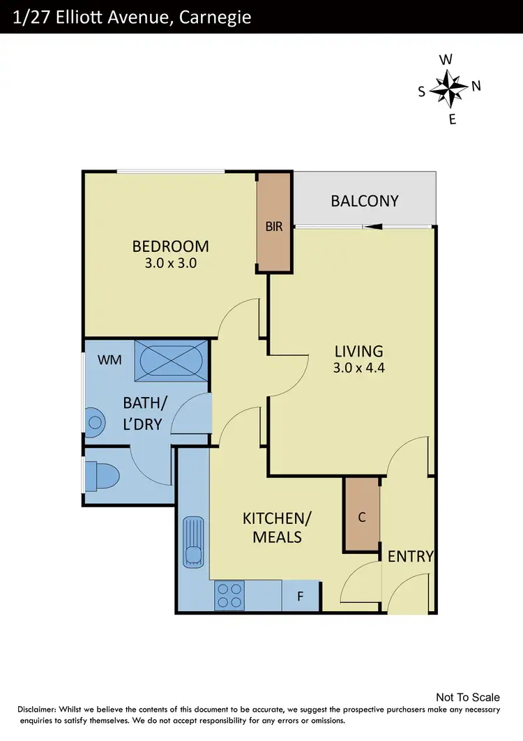Floorplan of Homely apartment listing, 1/27 Elliott Avenue, Carnegie VIC 3163