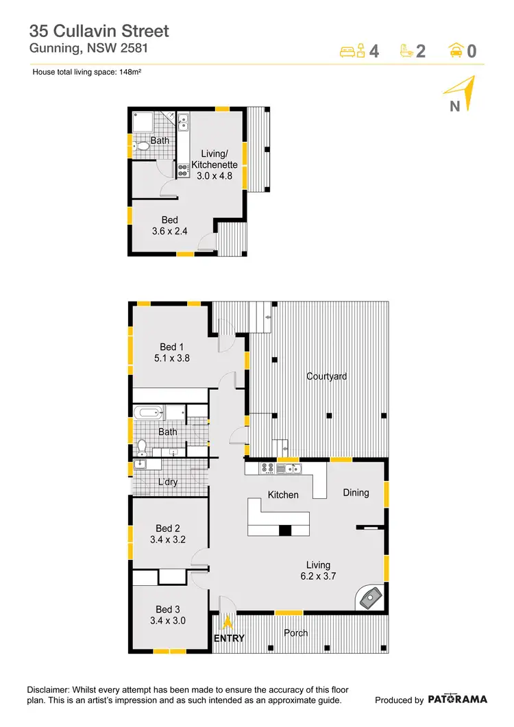 Floorplan of Homely house listing, 35 Cullavin Street, Gunning NSW 2581