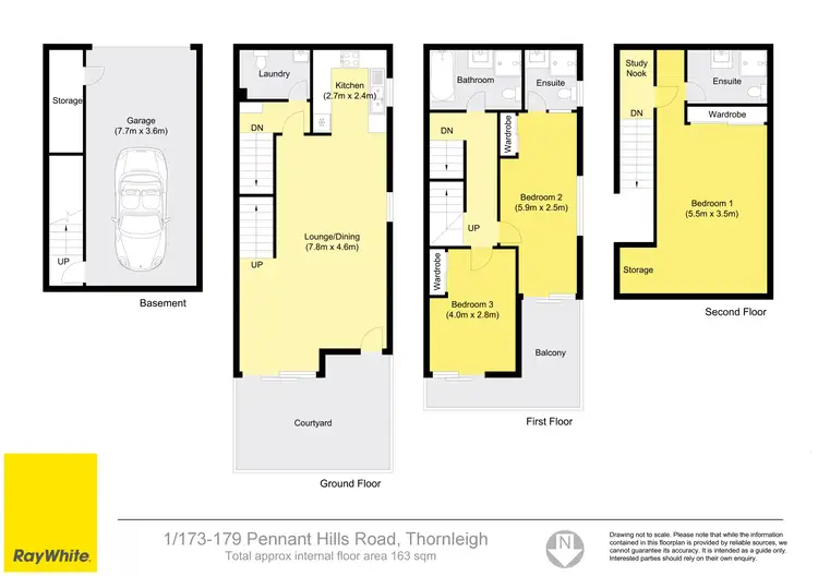 Floorplan of Homely townhouse listing, 1/173-179 Pennant Hills Road, Thornleigh NSW 2120