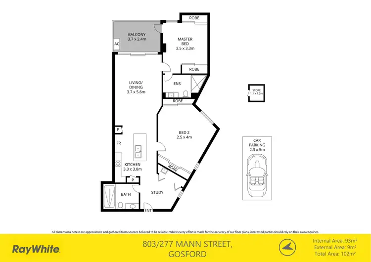 Floorplan of Homely apartment listing, 803/277 Mann Street, Gosford NSW 2250