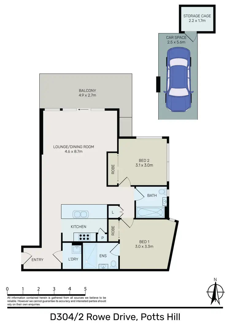 Floorplan of Homely unit listing, D304/2 Rowe Drive, Potts Hill NSW 2143