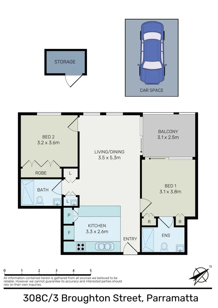 Floorplan of Homely apartment listing, 308C/3 Broughton Street, Parramatta NSW 2150