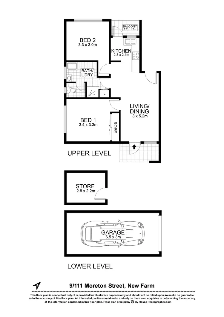 Floorplan of Homely unit listing, 9/111 Moreton Street, New Farm QLD 4005