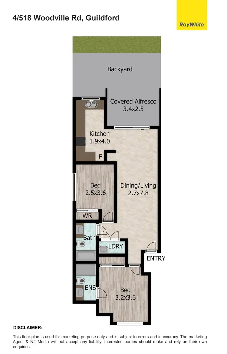 Floorplan of Homely unit listing, 4/518-522 Woodville Road, Guildford NSW 2161