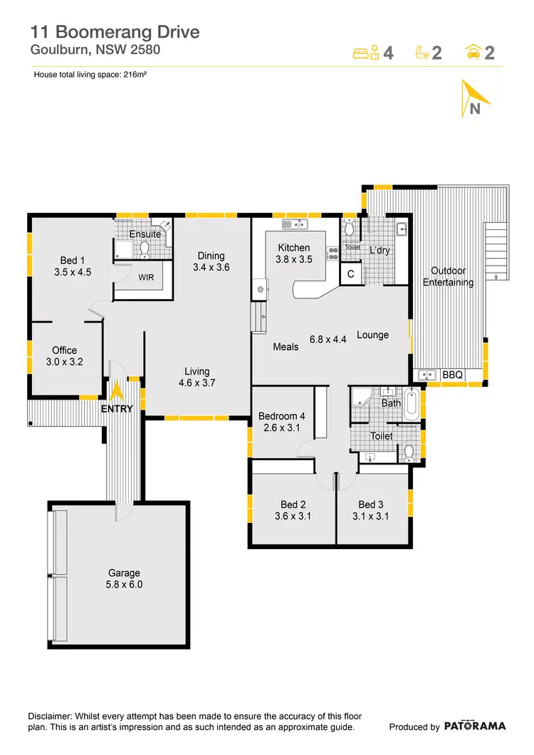 Floorplan of Homely house listing, 11 Boomerang Drive, Goulburn NSW 2580