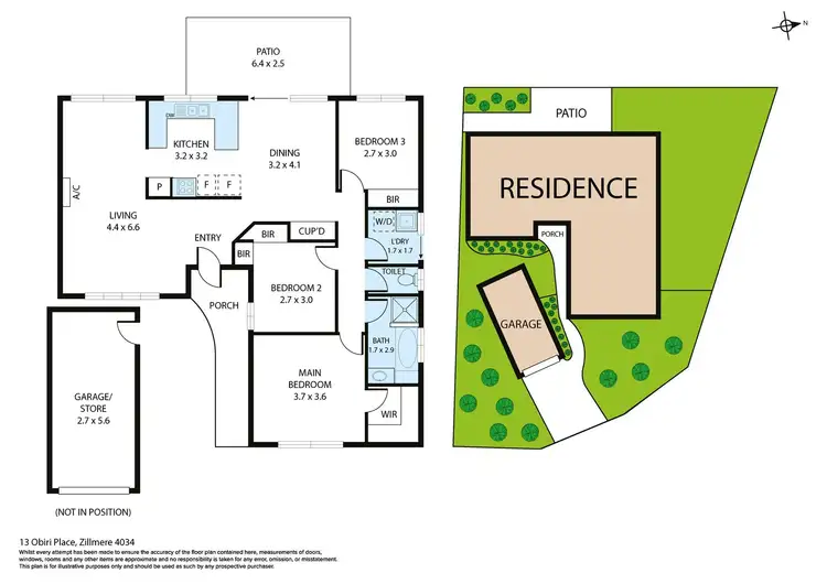 Floorplan of Homely house listing, 13 Obiri Place, Zillmere QLD 4034