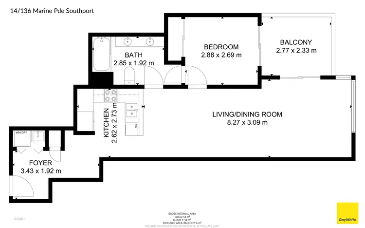 Floorplan of Homely unit listing, 14/136 Marine Parade, Southport QLD 4215
