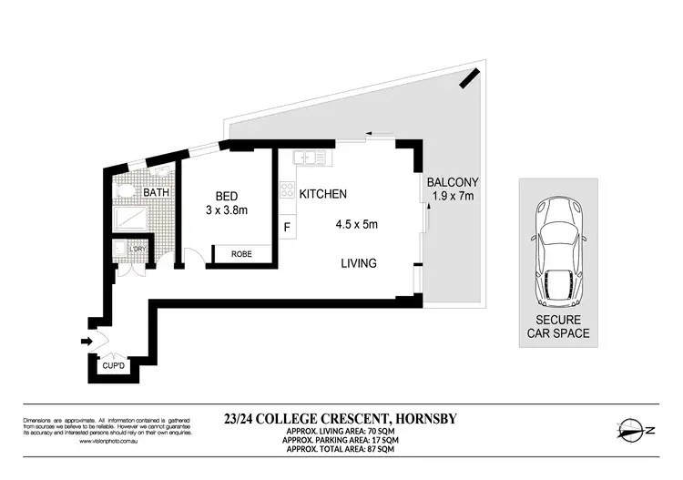 Floorplan of Homely apartment listing, 23/24-28 College Crescent, Hornsby NSW 2077