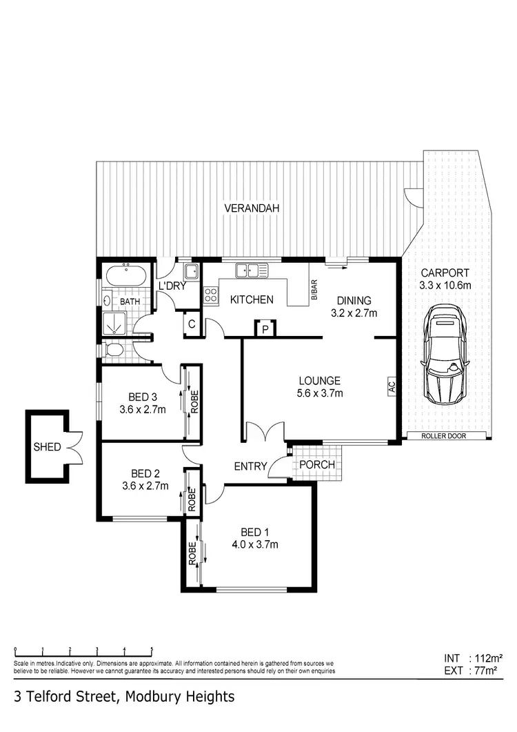 Floorplan of Homely house listing, 3 Telford Crescent, Modbury Heights SA 5092
