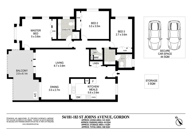 Floorplan of Homely apartment listing, 54/181-183 St Johns Avenue, Gordon NSW 2072