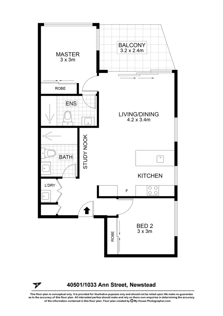 Floorplan of Homely apartment listing, 40501/1033 Ann Street, Newstead QLD 4006