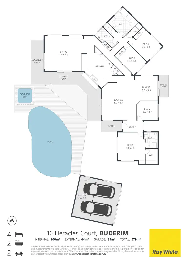 Floorplan of Homely house listing, 10 Heracles Court, Buderim QLD 4556