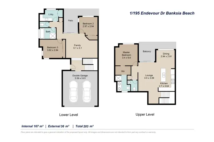 Floorplan of Homely semi-detached listing, 1/195 Endeavour Drive, Banksia Beach QLD 4507