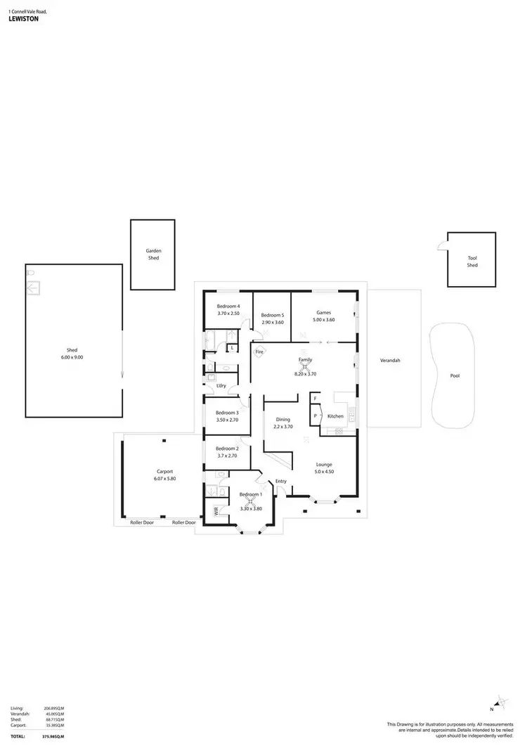 Floorplan of Homely house listing, 1 Connell Vale Road, Lewiston SA 5501