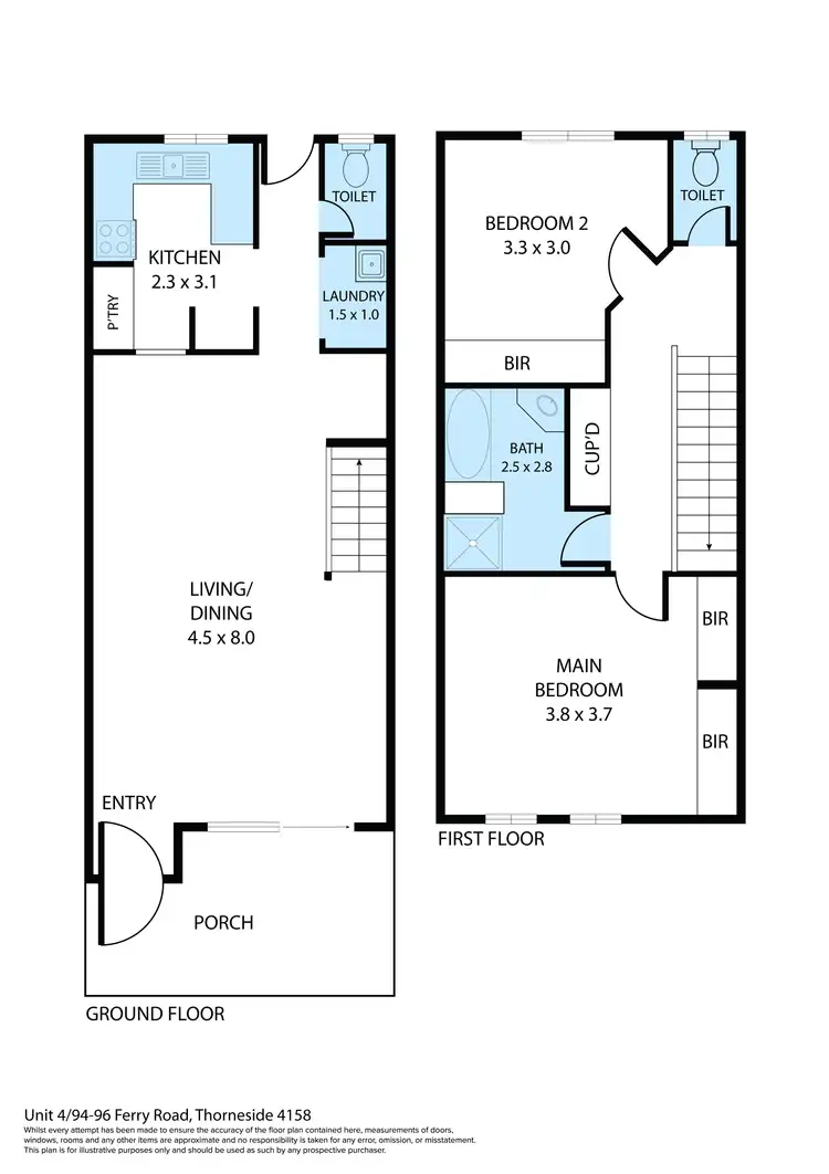 Floorplan of Homely townhouse listing, 4/94-96 Ferry Road, Thorneside QLD 4158