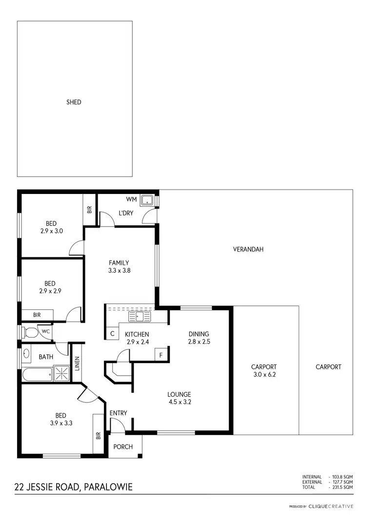 Floorplan of Homely house listing, 22 Jessie Road, Paralowie SA 5108