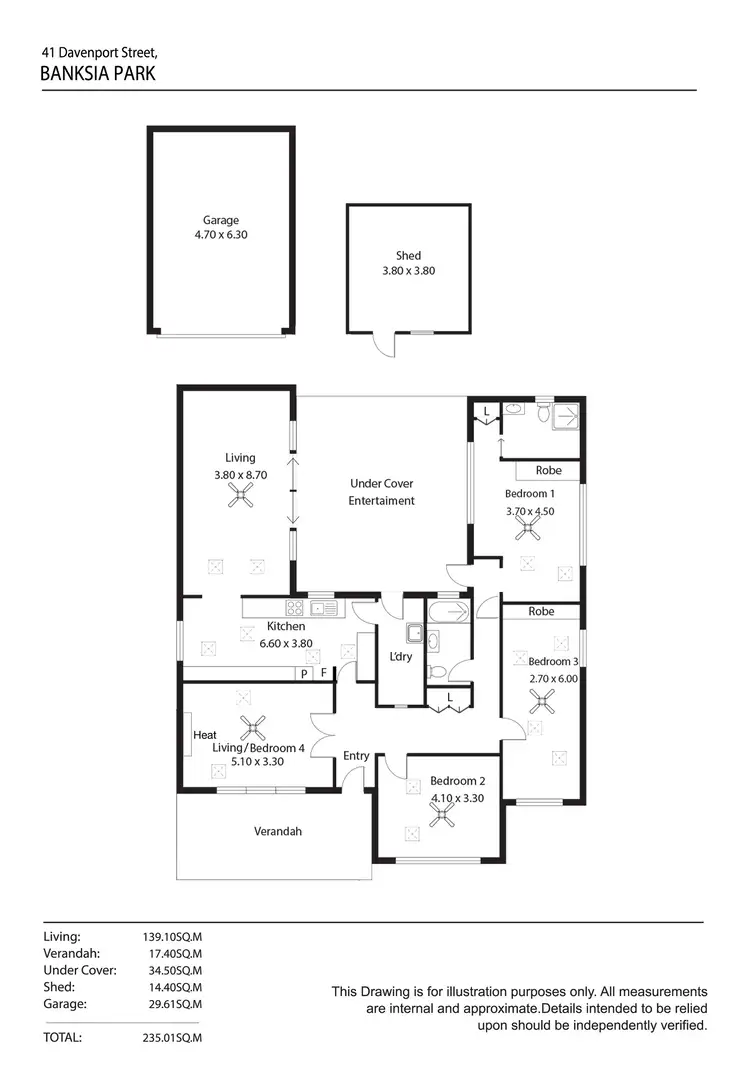 Floorplan of Homely house listing, 41 Davenport Street, Banksia Park SA 5091