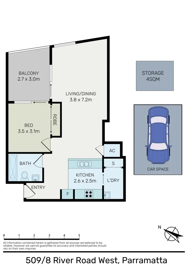 Floorplan of Homely apartment listing, 509/8 River Road West, Parramatta NSW 2150