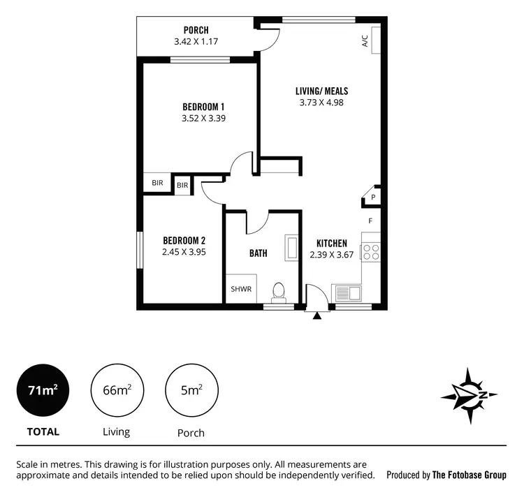 Floorplan of Homely unit listing, 2/78 Bower Road, Semaphore Park SA 5019