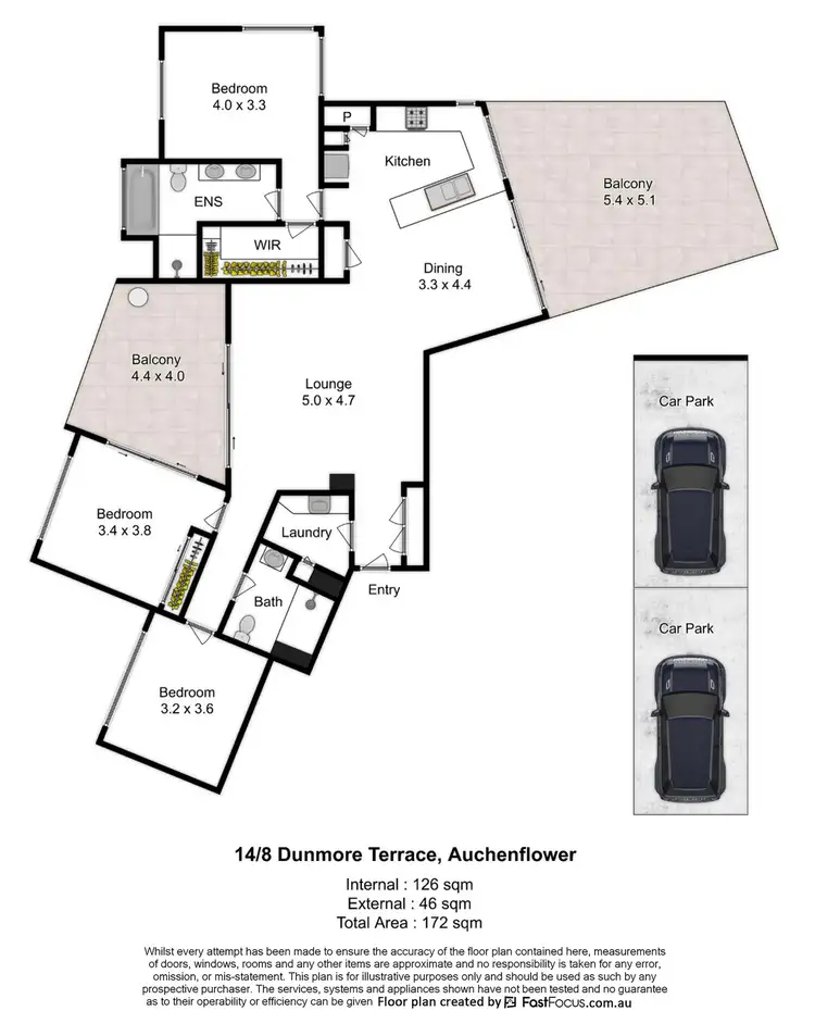 Floorplan of Homely apartment listing, 14/8 Dunmore Terrace, Auchenflower QLD 4066