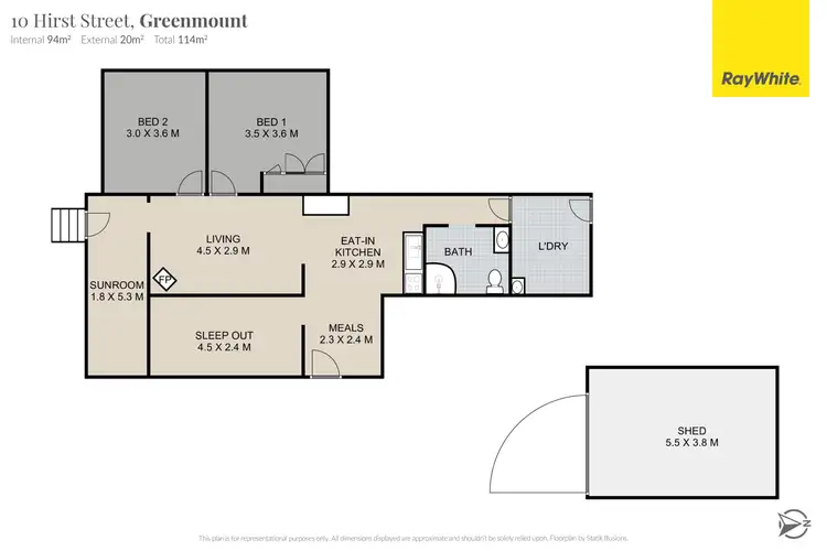 Floorplan of Homely house listing, 10 Hirst Street, Greenmount QLD 4359