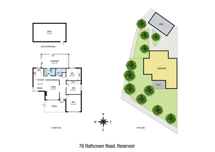 Floorplan of Homely house listing, 76 Rathcown Road, Reservoir VIC 3073