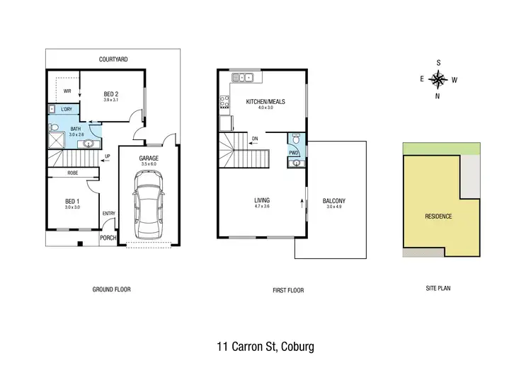 Floorplan of Homely townhouse listing, 11 Carron Street, Coburg VIC 3058