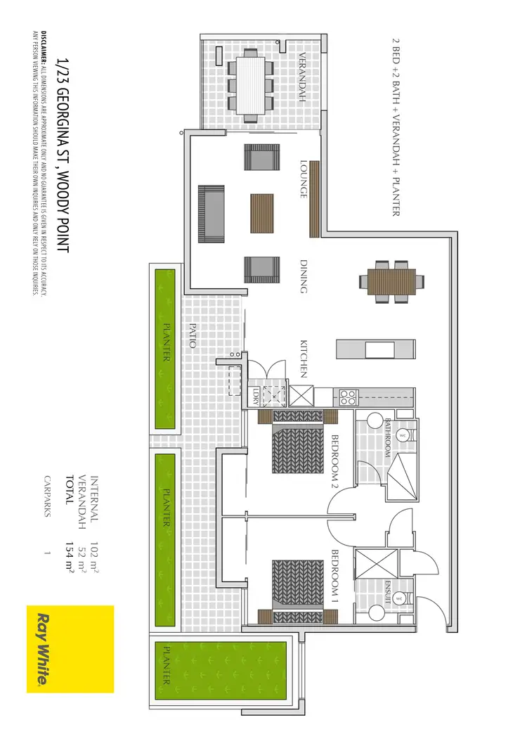 Floorplan of Homely unit listing, 1/23 GEORGINA Street, Woody Point QLD 4019