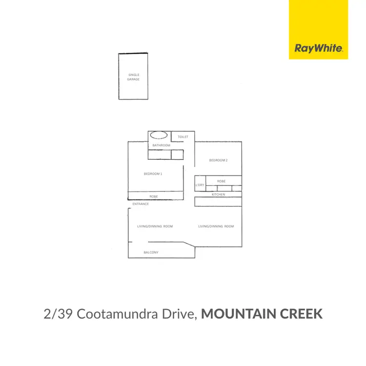 Floorplan of Homely unit listing, 2/39-45 Cootamundra Drive, Mountain Creek QLD 4557
