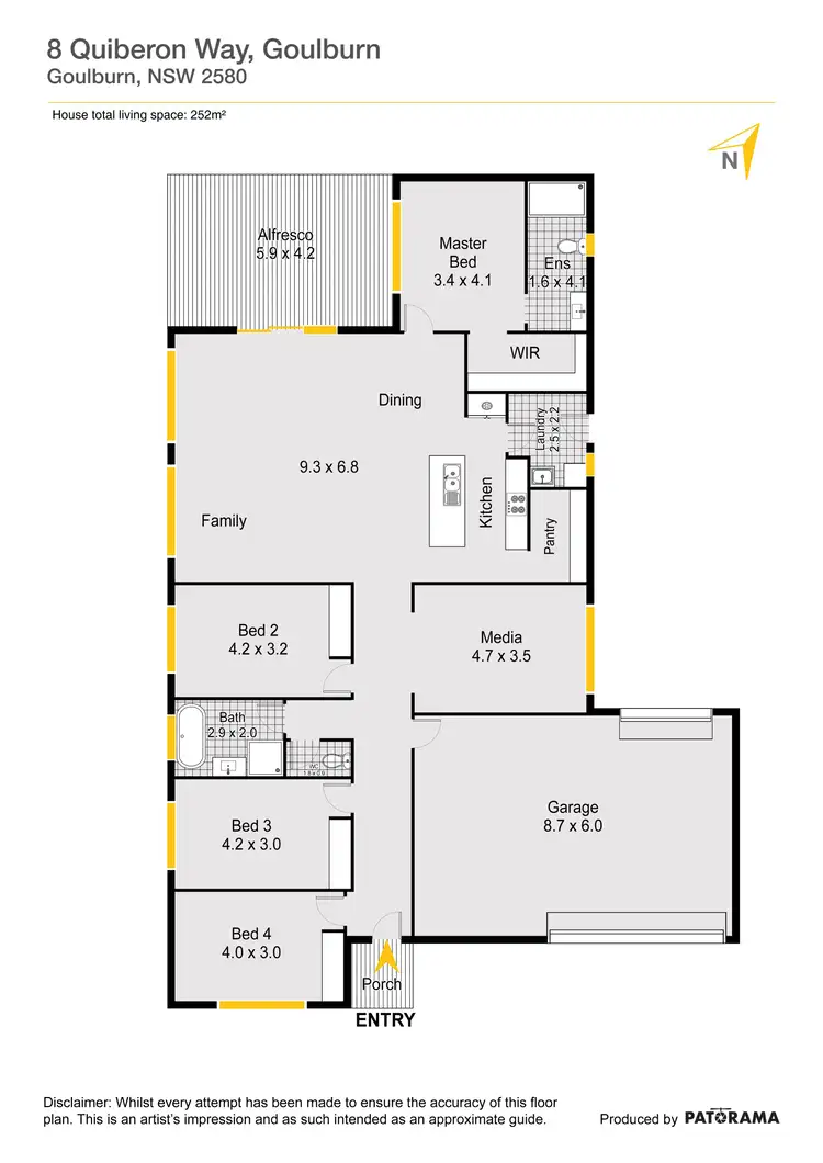 Floorplan of Homely house listing, 8 Quiberon Way, Goulburn NSW 2580