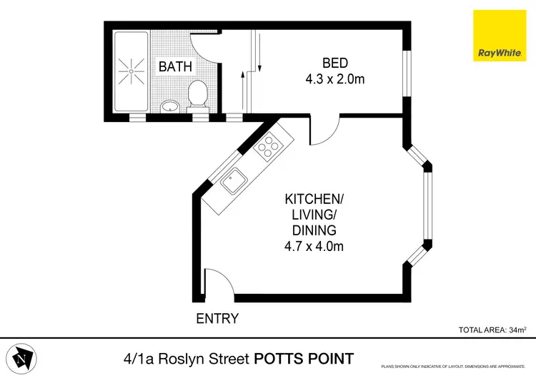 Floorplan of Homely apartment listing, 4/1A Roslyn Street, Potts Point NSW 2011