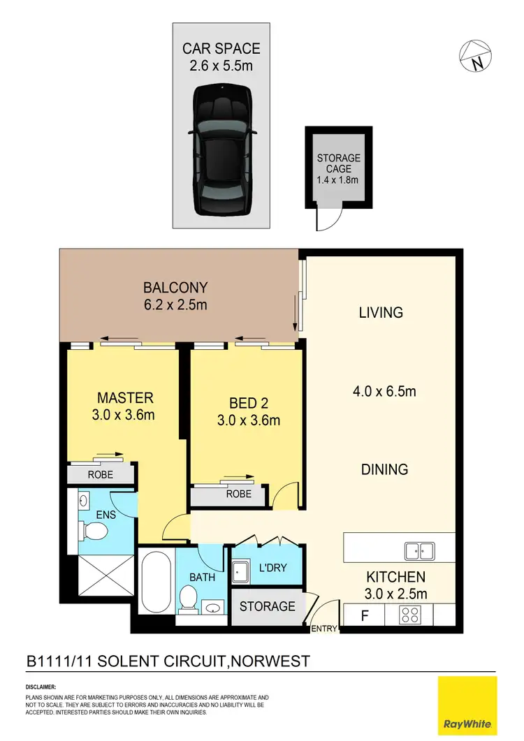 Floorplan of Homely apartment listing, B1111/11 Solent Circuit, Norwest NSW 2153