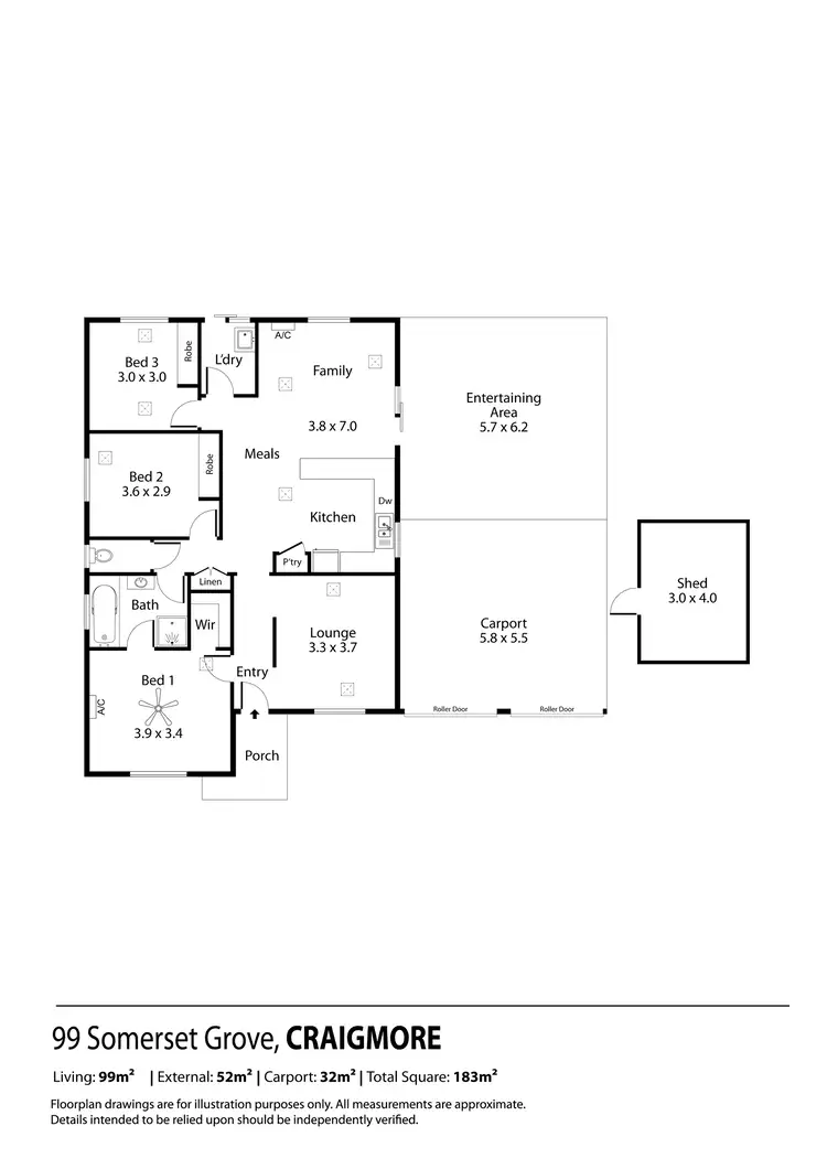 Floorplan of Homely house listing, 99 Somerset Grove, Craigmore SA 5114
