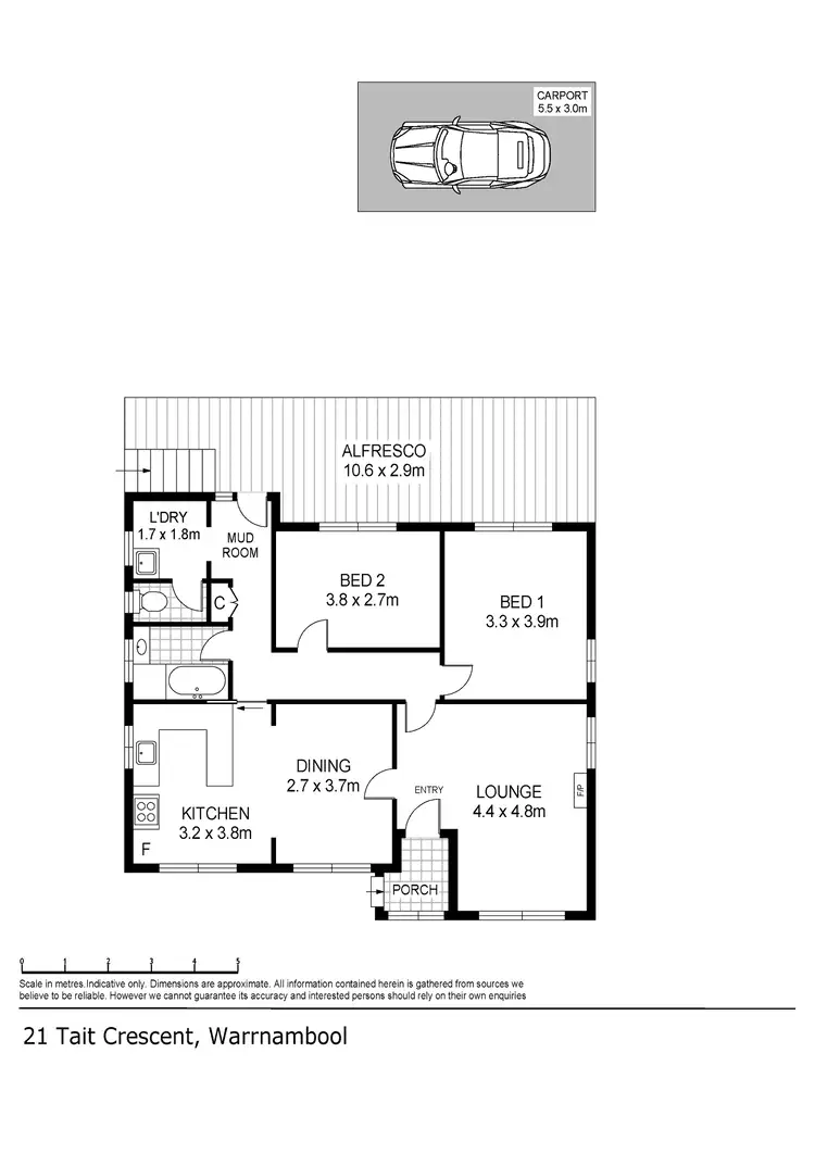 Floorplan of Homely house listing, 21 Tait Crescent, Warrnambool VIC 3280