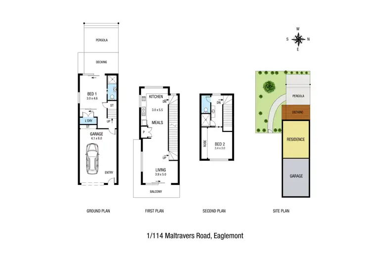Floorplan of Homely townhouse listing, 1/114 Maltravers Road, Eaglemont VIC 3084