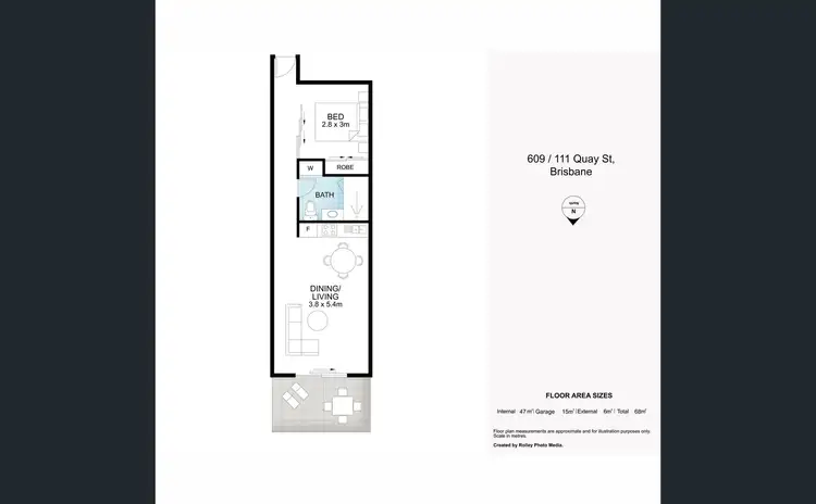 Floorplan of Homely unit listing, 609/111 Quay Street, Brisbane City QLD 4000