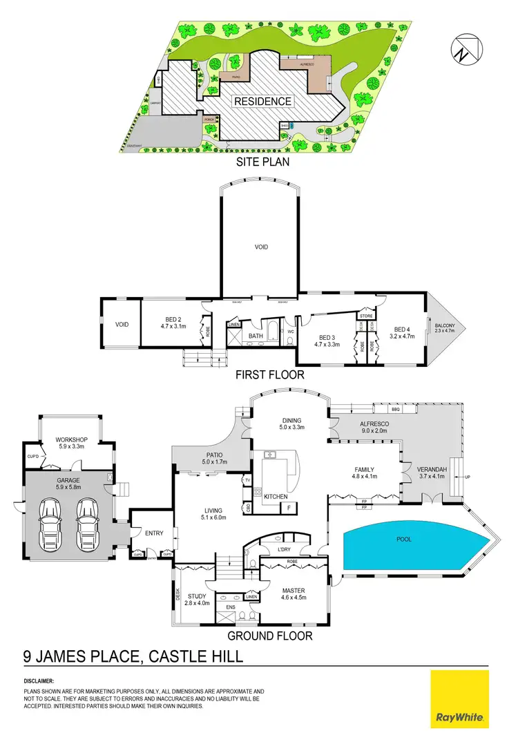 Floorplan of Homely house listing, 9 James Place, Castle Hill NSW 2154