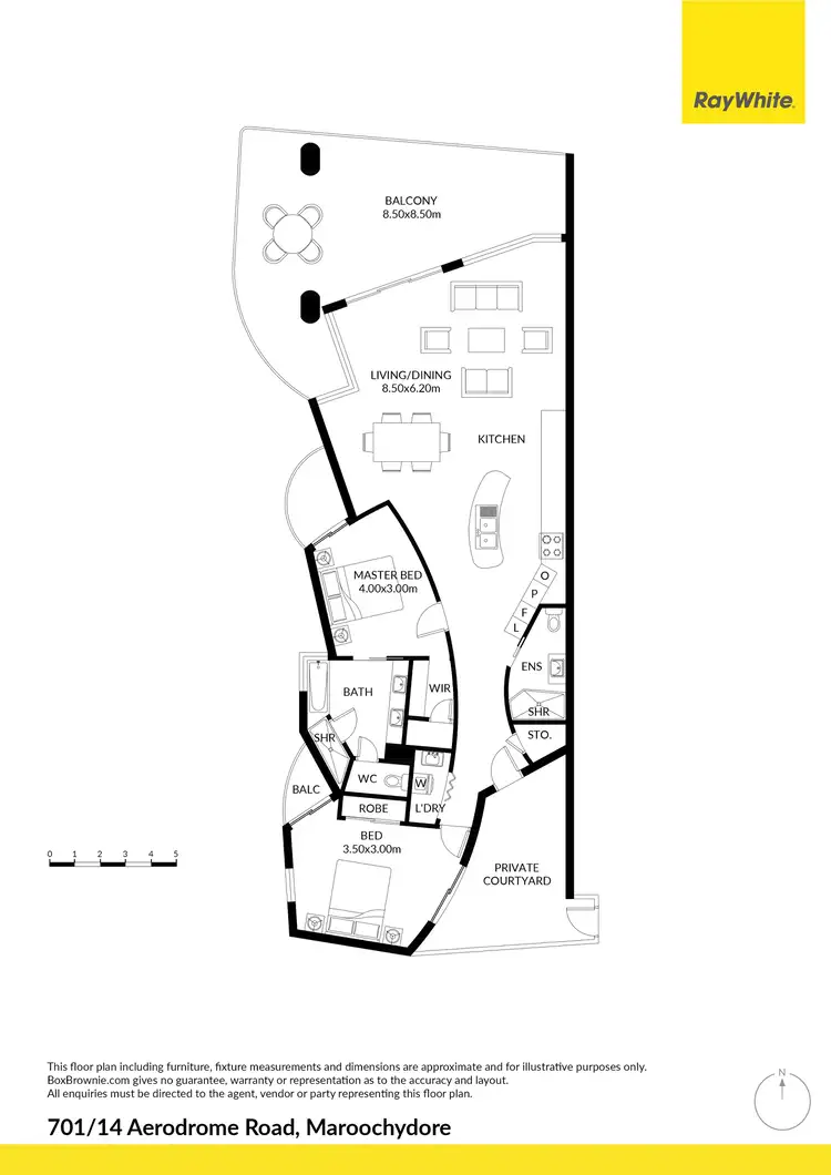 Floorplan of Homely unit listing, 701/14 Aerodrome Road, Maroochydore QLD 4558