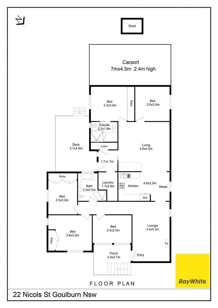 Floorplan of Homely house listing, 22 Nichols Street, Goulburn NSW 2580