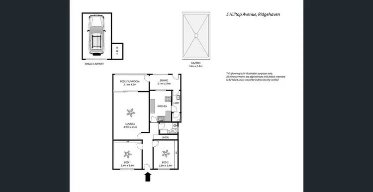 Floorplan of Homely house listing, 5 Hilltop Avenue, Ridgehaven SA 5097