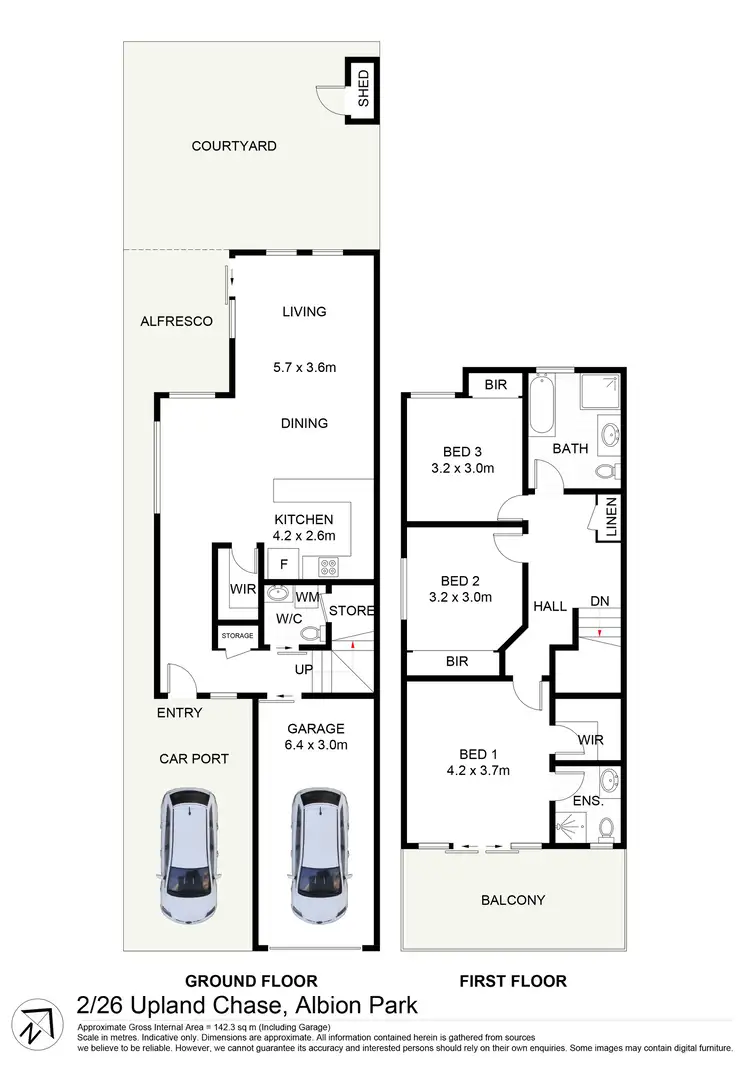 Floorplan of Homely townhouse listing, 2/26 Upland Chase, Albion Park NSW 2527