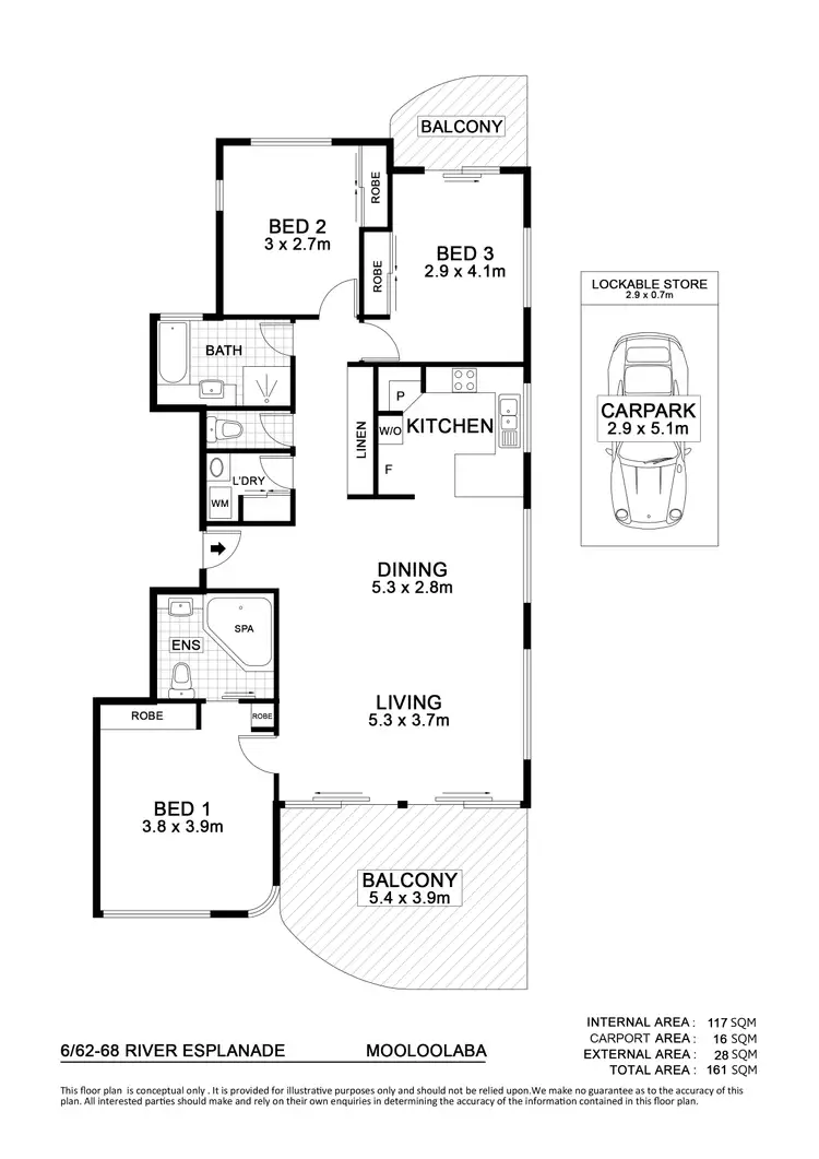 Floorplan of Homely unit listing, 6/62-68 River Esplanade, Mooloolaba QLD 4557