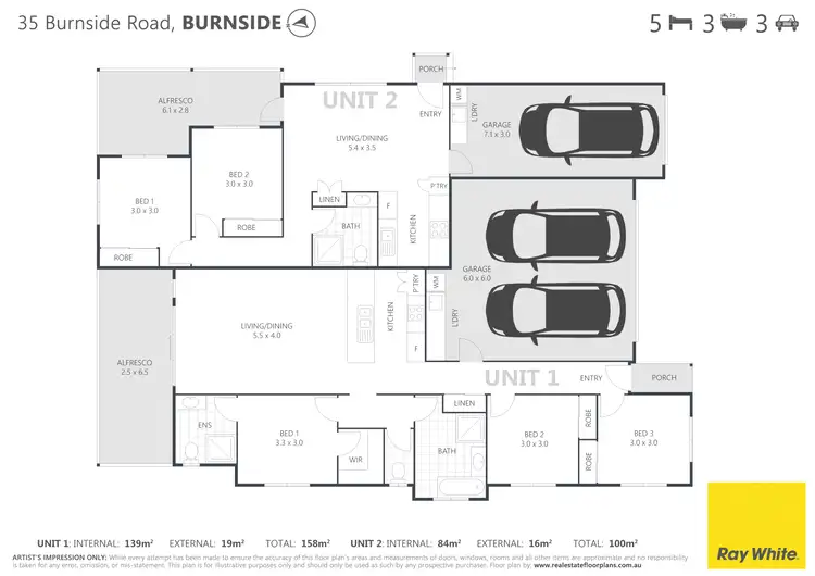 Floorplan of Homely semi-detached listing, 35 Burnside Road, Burnside QLD 4560