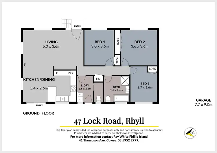 Floorplan of Homely house listing, 47 Lock Road, Rhyll VIC 3923